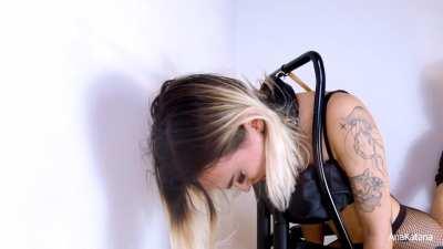 Anal hooked to a chair and made to cum, and cum...