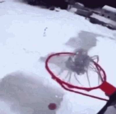 this guy slammed dunied while ice skating