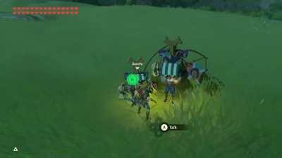 Each Beedle on the map exists as a separate NPC. So I brought 4 Beedles together to make a band!