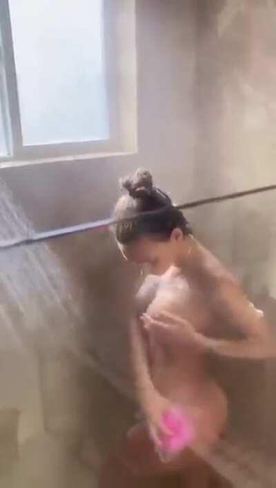 In the shower!