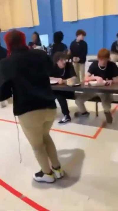 Gay kid talks shit then gets crunched😱