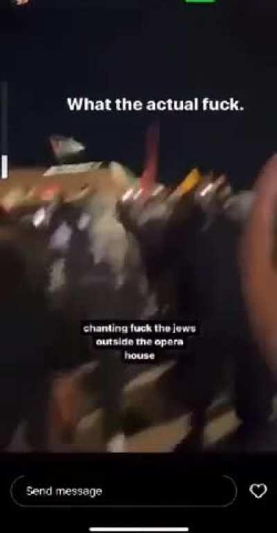 Pro Hamas demonstrators chant “fuck the Jews” outside of Sydney Opera House