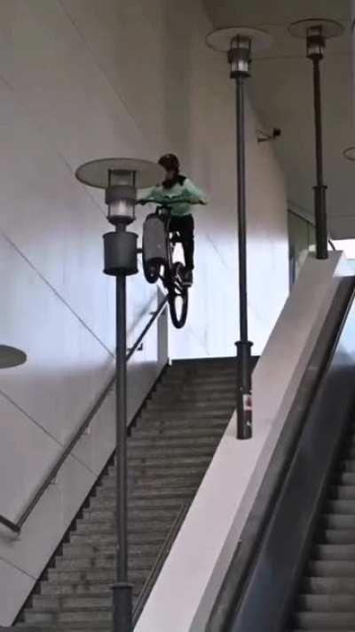jumping stairs by bike