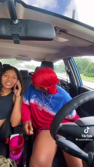 Girl calls her GF her wife on the phone :)