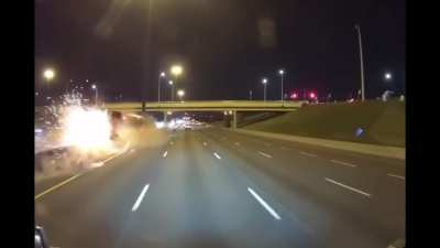 Truck driver falls asleep at the wheel