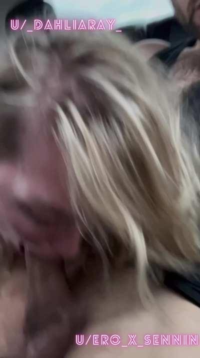 Pretty blonde loves to get mouth fucked in public (oc)