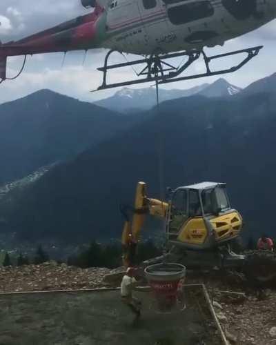 Don't know if this fits here but transporting concrete by helicopter is amazing.