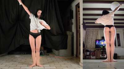 A Just Dance session in just a tshirt and panties is pretty sexy, isn't it?