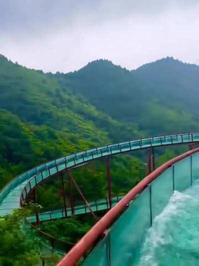 Glass-bottomed waterslide stretches almost a mile down the taihang mountain