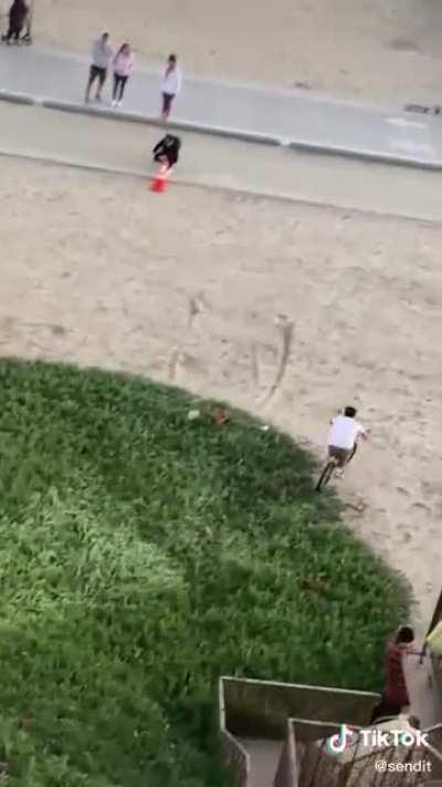 Sending it off the stairs at sunset