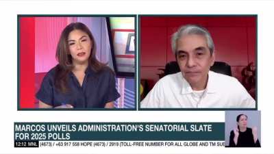 Karmina Constantino asks BBM's Alyansa Para Sa Bagong Pilipinas campaign manager Rep. Toby Tiangco about their senatorial slate: Ano po ang bago dun when it's the same faces at lumang pulitika pa rin? If they knew a new approach bakit di pa ginawa dati?