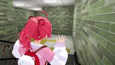 Miko being cute on an escalator. Love how seamlessly she inserts herself into games