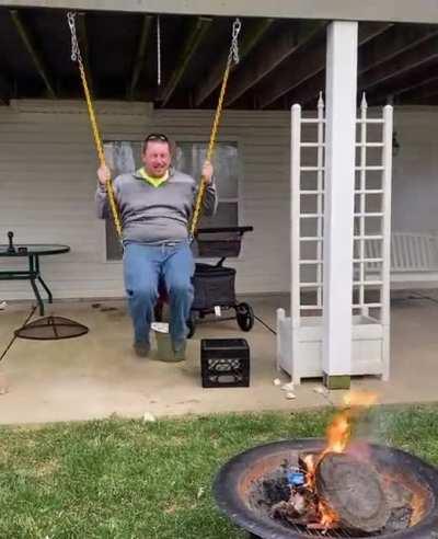Grown man breaks child’s swing