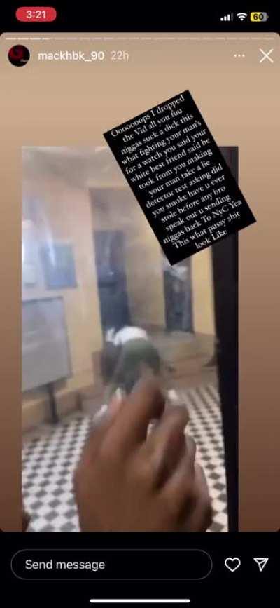 Lil Tjay fighting another slattery nigga for stealing from him