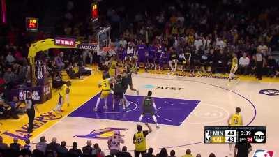 [Highlight] LeBron with a wild layup through the defense.