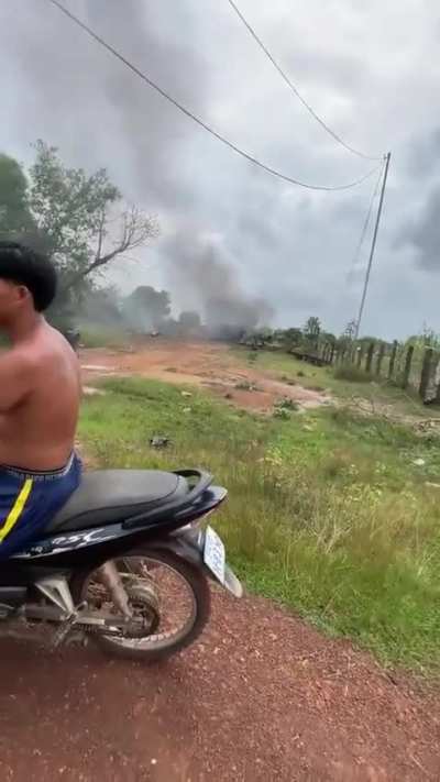 Destroyed Cambodian army MLRS recorded by local - Publish 25.07.2025 (Music from source)