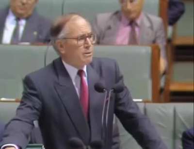 Part two of John Howard speaking for Peter Reith’s censure motion against Paul Keating over Keating’s conduct, 20 September 1990