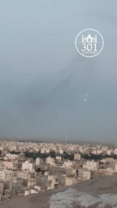 Source claims this is an iranian AA missile being shot down by iranian AA gun fire