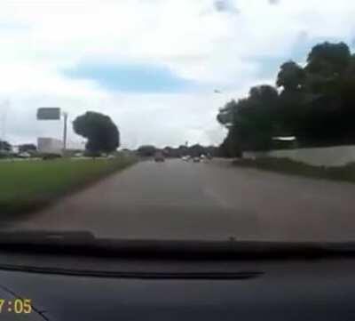 Reckless driver whistles 'Eye of the Tiger' after ramming a car.