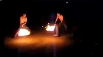 Ignis and Fraglantia, wielders of the Hell Blades, locked in eternal combat