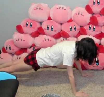 Emiru doing some push-ups