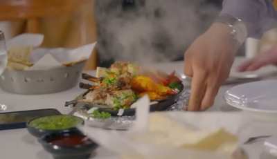 This dish looks fresh out the 90s, food coloring and all.