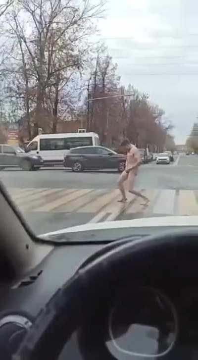 Casually getting rid of the penis on the crosswalk (NSFW)