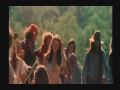 The first people to arrive at the 1969 Woodstock music festival