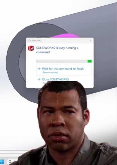 I accidentally made a thread length negative in Solidworks and this happened➖ 😅.