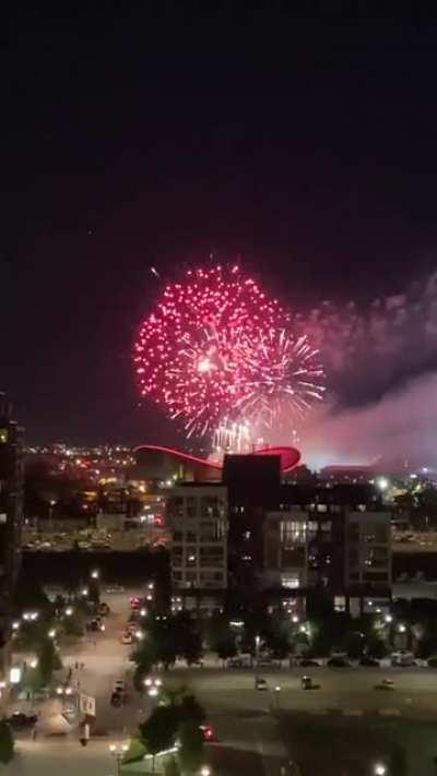 Stampede 2021 fireworks from my balcony at East Village.