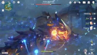 Dehya burst vs wolflord: A battle of gravity