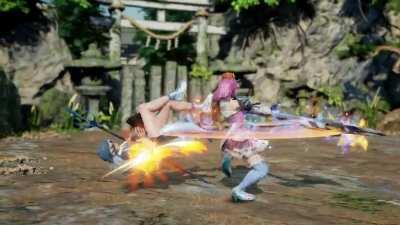 Anpontan Sisters (Robocosan, Himemori Luna, and Aki Rosenthal) and Mukiroze Custom Characters in Soulcalibur VI