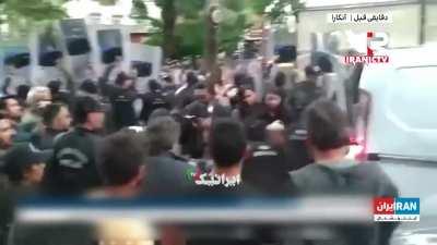 Saudi National broadcasts demonstrations from Turkey trying to pass it off as Iran has to cut feed