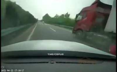 Trying to get in between cars in a tight space