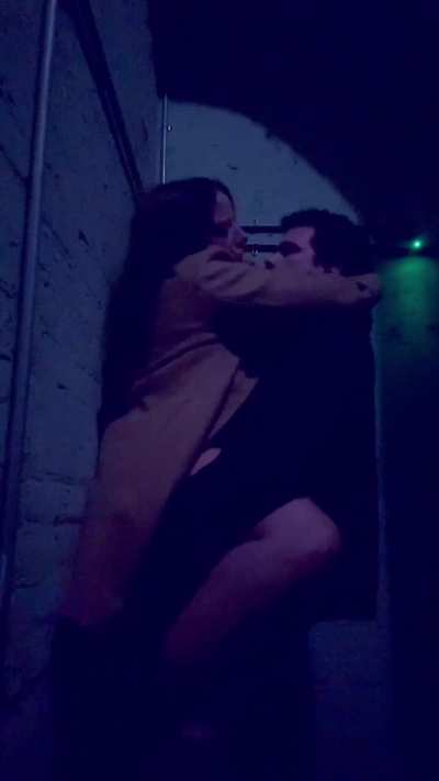 I couldn't wait until we got home so we snuck into the alleyway