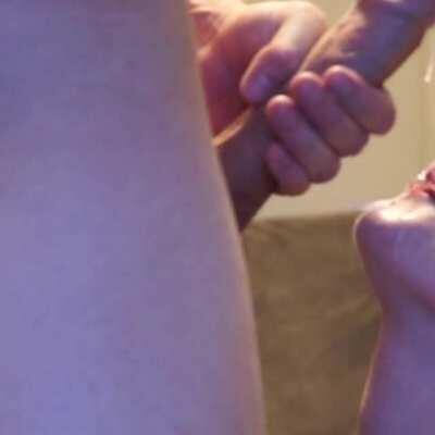 Tiny girl take a load from a huge cock