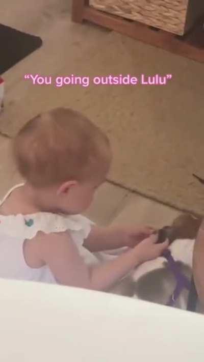 Mom's toddler tries to comfort a dog with separation anxiety. 🐶👶🏻❤️