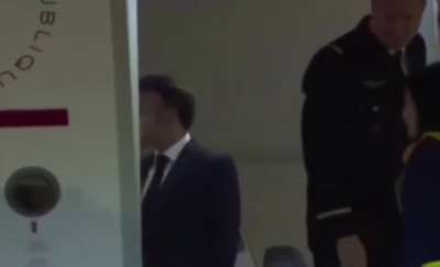 French President Macron's wife Brigitte Macron allegedly slaps him in the face.