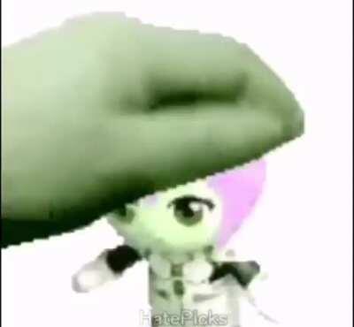 Pat the plush. Take good care of plush.