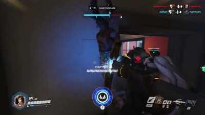 Wife and I saw u/TemporaryStructure's Mercy Pokémon battle and just couldn't resist adding this