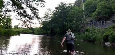 Rainbow crushed a chubby Chernobyl the second it hits! Working on my casting. Sidnt realize how many false cast I made.