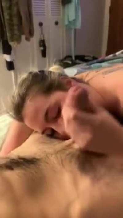 enjoy a little bit of hand-play while I suck your balls