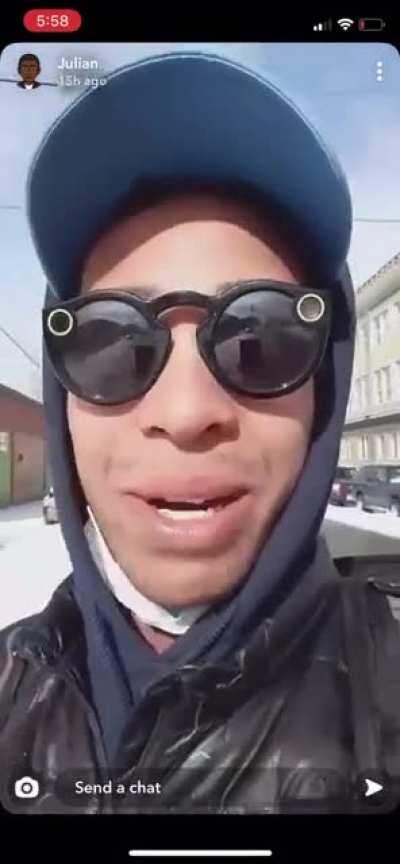 Badass Vlogger let’s his Snapchat story know they’ll never be as cool as him