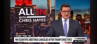 Newscaster subtlety says what were all thinking. Also DJT has frozen cancer research cuz reasons.