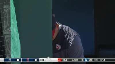 [Highlight] [Highlight] Aaron Hicks appears to have made a nice catch, but the replay reveals it hit the ground. Umpires deliberate and after a few minutes announce that the Guardians are challenging the catch.