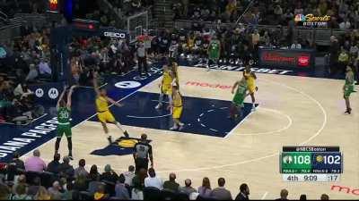 [Highlight] Sam Hauser plays great defense and hustles up the court on the break to splash the triple