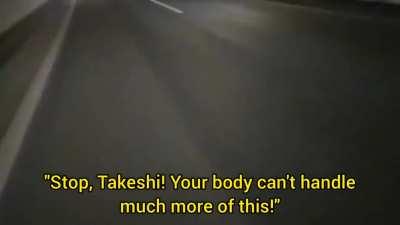 japanese man screams about sex while sprinting down a freeway