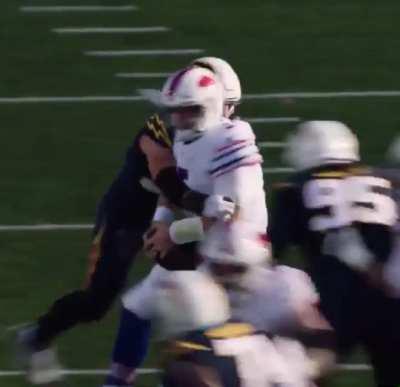 American football player Joey Bosa celebrates breaking his Quarterback Sack record by dedicating his heart (sound on)