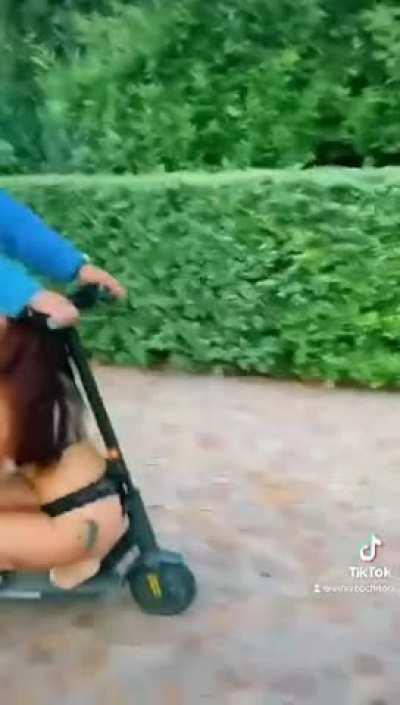 Blowjob powered scooter