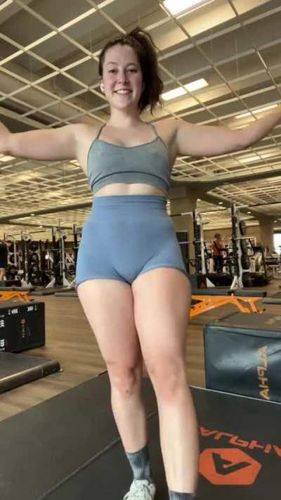 Gym girl with a nice bikini body